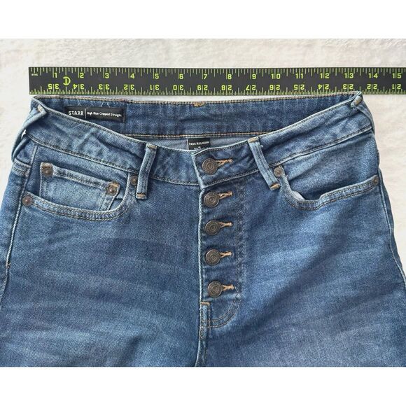 True Religion World Tour Jeans‎ Size 27 STARR High Rise Crop Straight Distressed - Picture 13 of 16